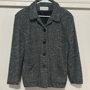 Sandro Wool Blend Blazer with Notched Lapel